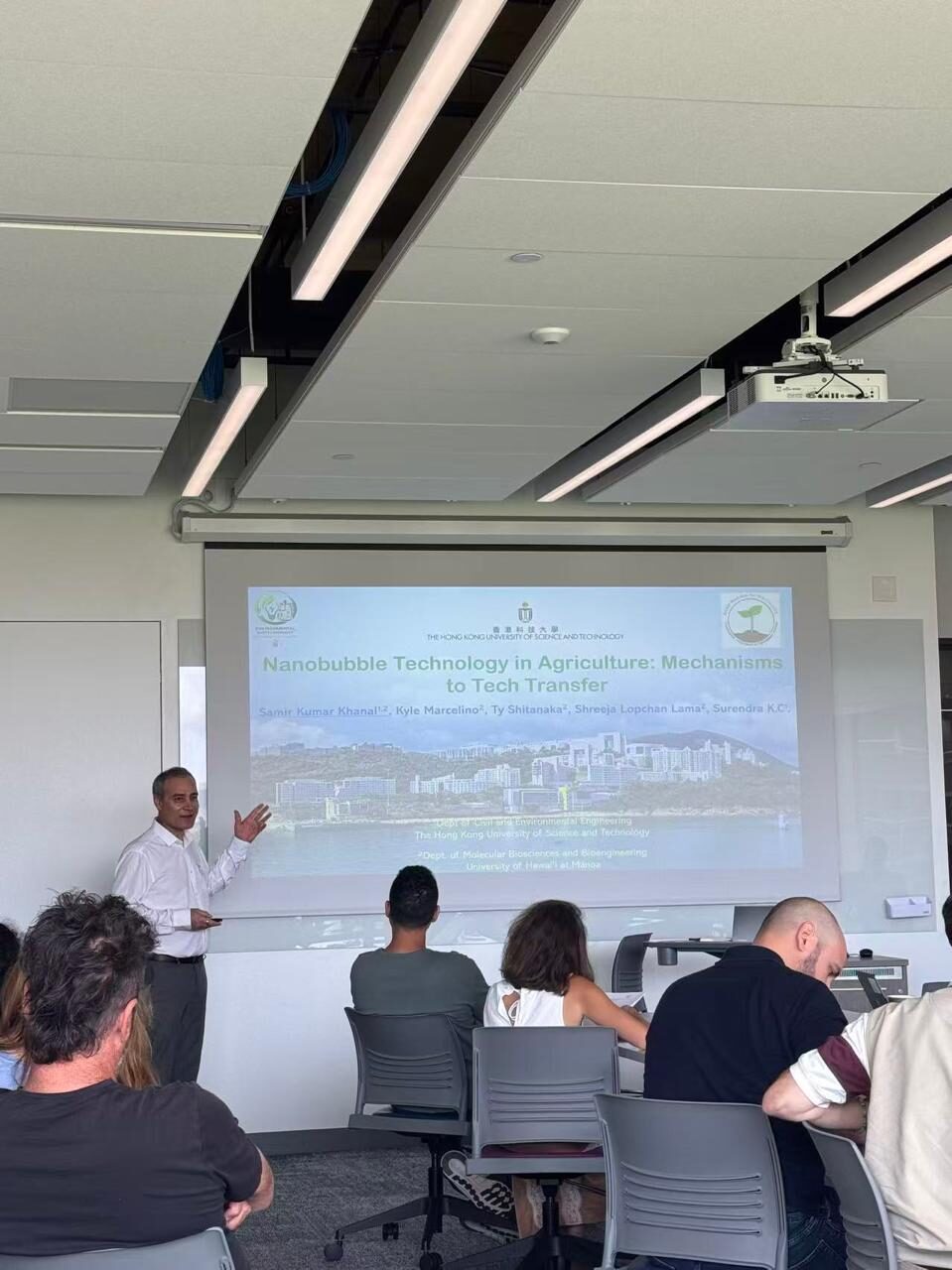 Prof. Khanal presenting his keynote on nanobubble technology in agriculture