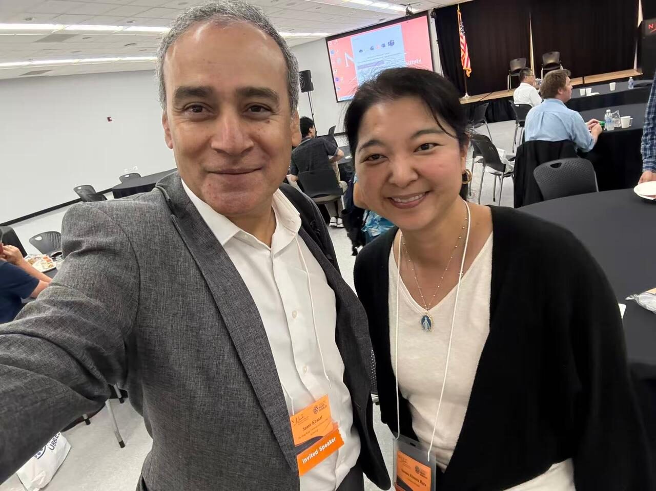 Prof. Khanal with a fellow researcher at the conference
